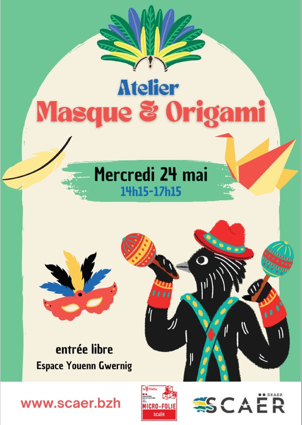 affiche masques et origami